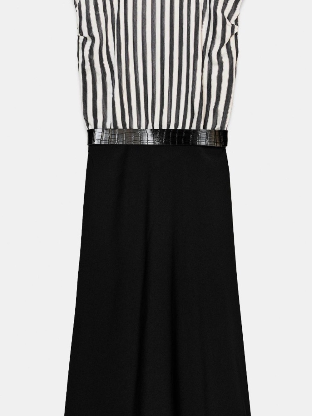 Zara Black and White Striped Midi Dress - Picture 7 of 9